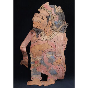 Vintage Wayang kulit Shadow Stick Puppet Leather Indonesia Handmade Antique